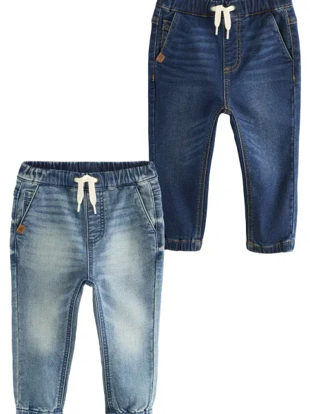 Next Jeans albastru denim / maro alb
