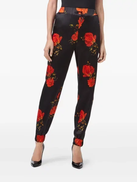 Pantaloni Philipp Plein cu autograf negru
