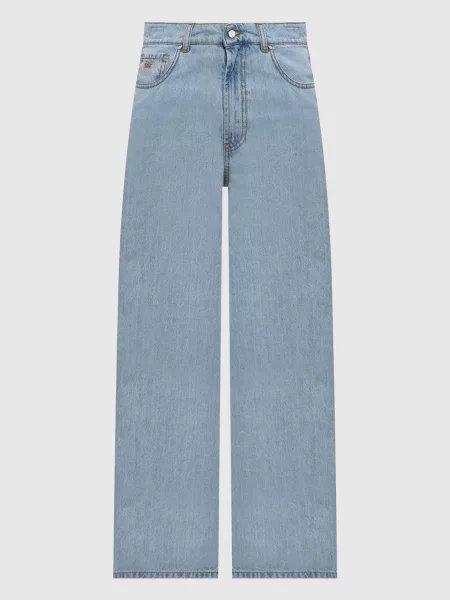 Джинси з вишивкою монограми Kiton блакитні