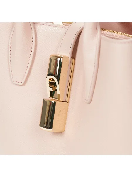 Geantă shopper Furla din piele bej
