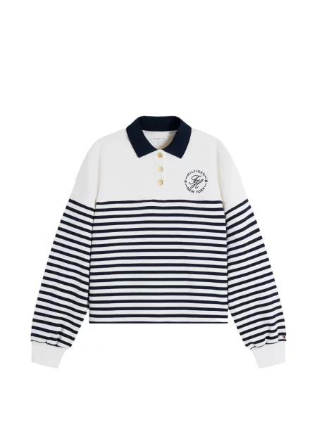 Lung tricou polo Tommy Hilfiger alb