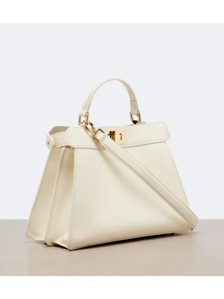 Top Fendi din piele alb
