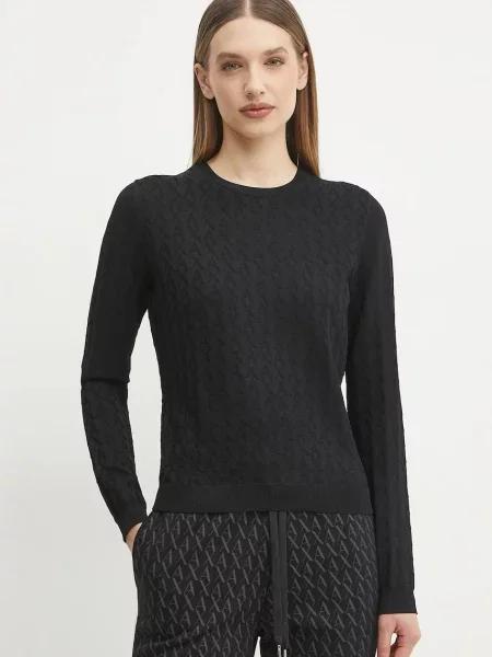 Пуловер Armani Exchange дамски от лека материя черно