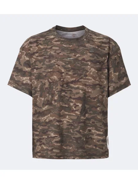 Tricou Satisfy din jerseu cu model camuflaj verde