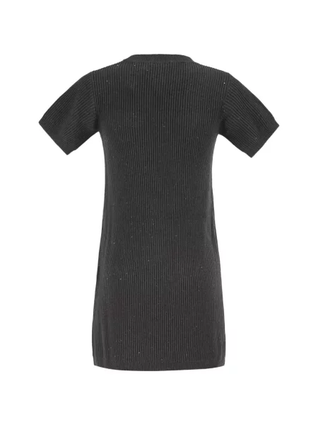 Rochie Brunello Cucinelli cu paiete tricotate gri