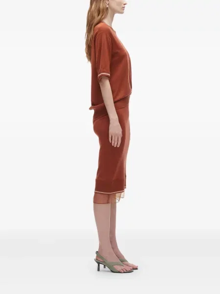 Вълнена костюм рокля 3.1 Phillip Lim кафяво