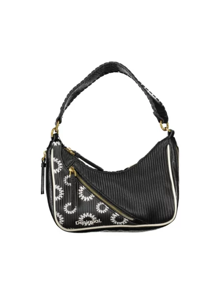 Lniany plecak Desigual czarny