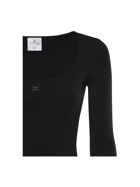 Dzianinowy sweter Courreges czarny