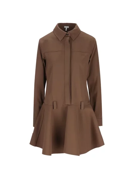 Rochie tip cămașă Loewe evazată maro