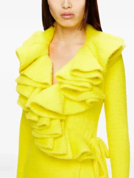 Rochie midi Diesel cu volane până la genunchi de costum galben