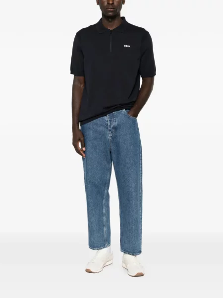 Tricou polo Boss cu imagine albastru