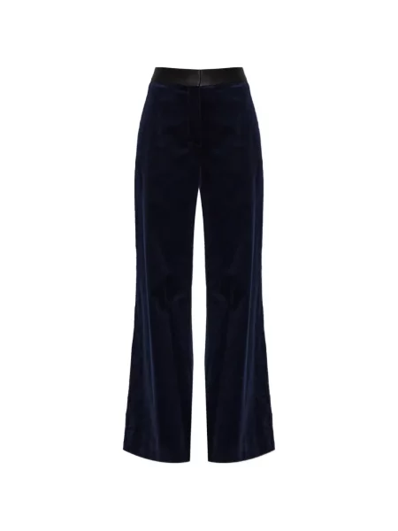 Pantaloni Victoria Beckham din satin albastru
