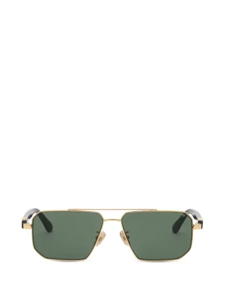 Ochelari de soare Philipp Plein Eyewear cu imprimeu geometric cu autograf verde