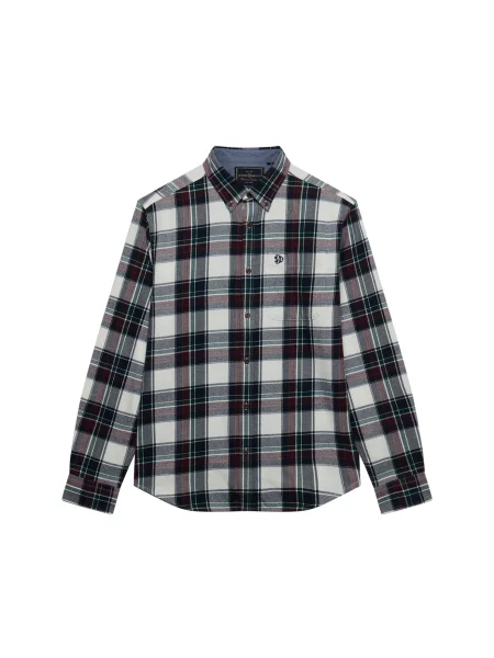 Superdry & Co Cămașă bleumarin / verde pin / roşu închis alb