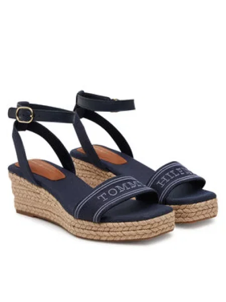 Tommy Hilfiger Espadrilky Tommy Hilfiger Espad Mid Wedge Tmavomodrá