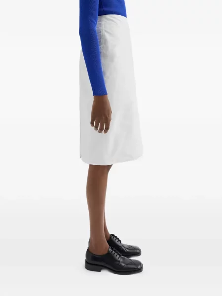 Fustă midi Jil Sander până la genunchi alb