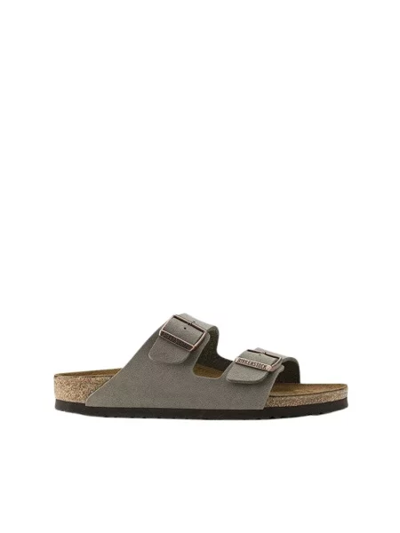 Klapki Birkenstock zamszowe szare