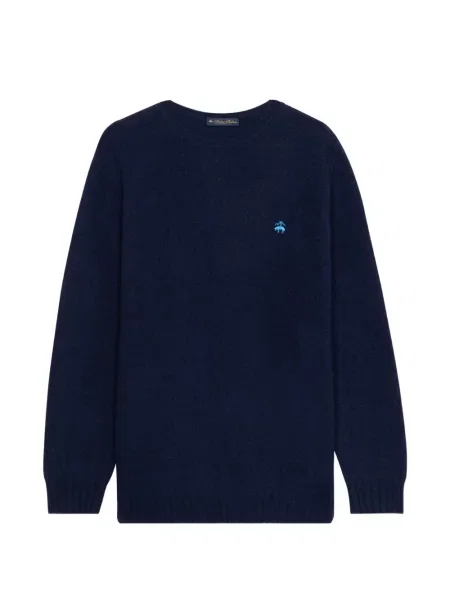 Pulover Brooks Brothers cu broderie de lână albastru