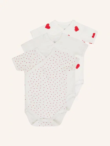 PETIT BATEAU Dupačky/body NAISS červená bílá