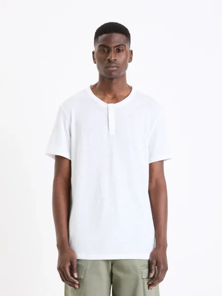 Tricou Celio cu guler henley