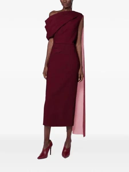 Rochie midi Roksanda drapată roșu
