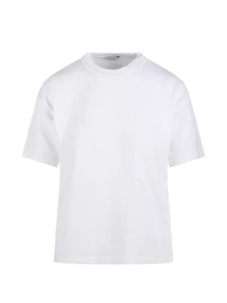Tricou cu nervuri Daniele Fiesoli cu decolteu rotund alb