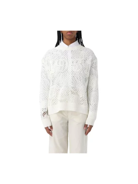 Sweter Max Mara z okrągłym dekoltem biały