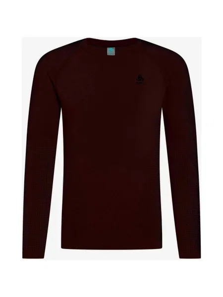 Koszulka termoaktywna damska Odlo Performance Warm Eco Crewneck długa S brązowa