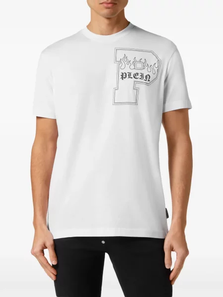 Tričko Philipp Plein s kulatým výstřihem bílé