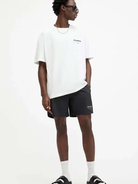 AllSaints pantaloni scurti de baie UNDERGROUND SWIMSHRT barbati negru alb