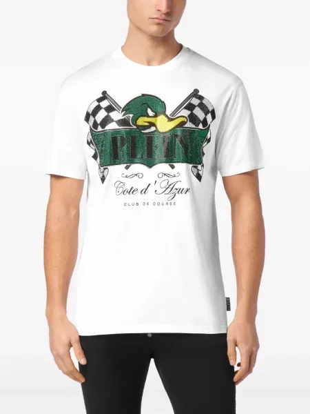 Tricou Philipp Plein cu imagine alb