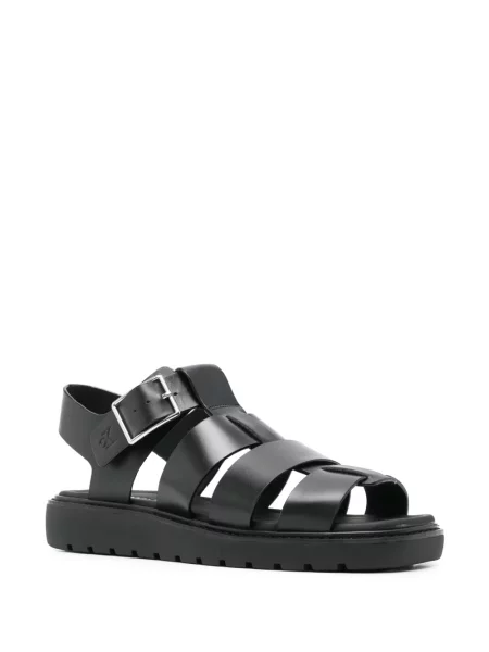 Sandale Calvin Klein Jeans din piele negru