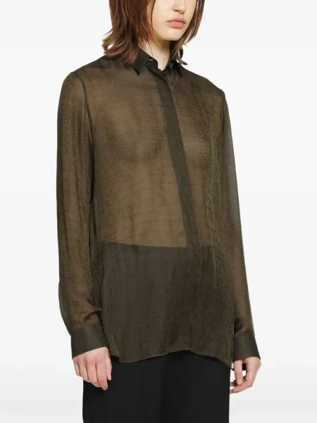Cămașă Tom Ford cu imagine verde