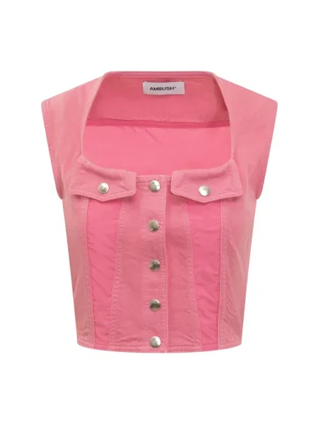 Kamizelka jeansowa Ambush bez rękawów różowa