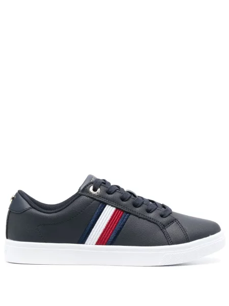 Sneakerși Tommy Hilfiger cu șireturi din dantelă albastru
