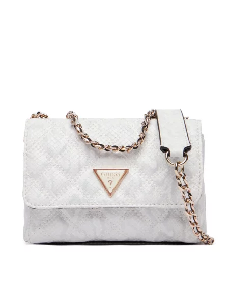 Guess Geantă Giully II Mini Crem alb