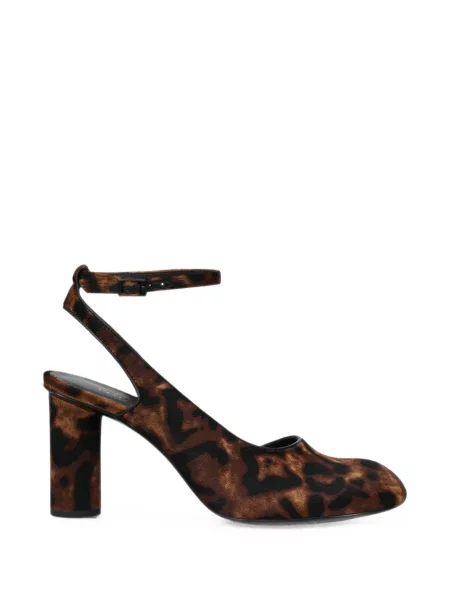 Pantofi cu toc Potamy cu imagine cu model leopard slingback maro