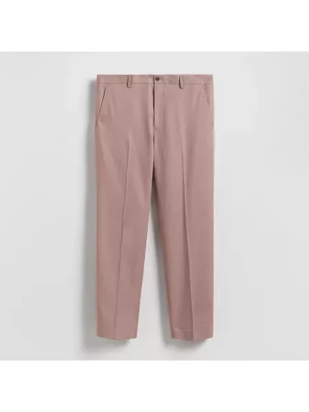Reserved Elegantní kalhoty s příměsí viskózy světle fialová