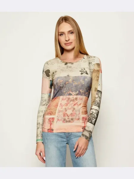 Tricou mânecă lungă Desigual bej