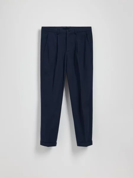 Льняные чиносы Reserved синие