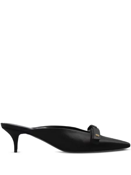 Papuci tip mules Balenciaga cu funde negru