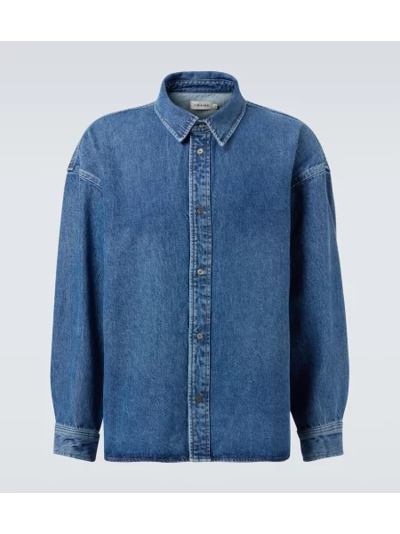 Риза Frame синьо