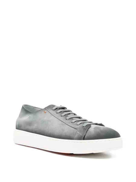 Sneakerși Santoni cu șireturi din dantelă gri