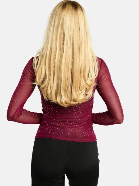 Liberte Essentiel Top MESH bordeaux roșu