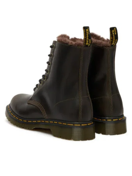 Dr. Martens Šnurovacie členkové čižmy Serena tmavohnedá hnedá