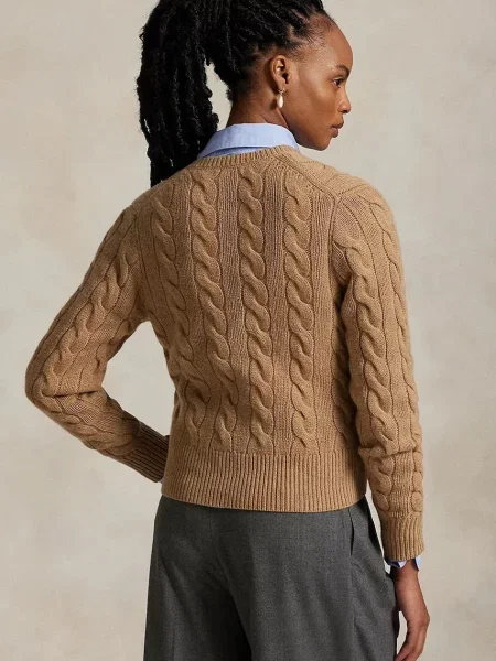 Polo Ralph Lauren Vlnený sveter Polo Ralph Lauren béžová
