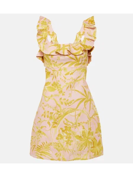 Rochie Zimmermann de in cu model floral auriu