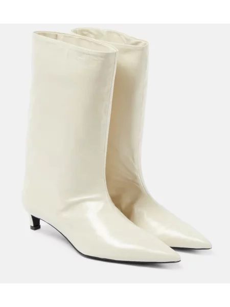 Botine Jil Sander din piele alb