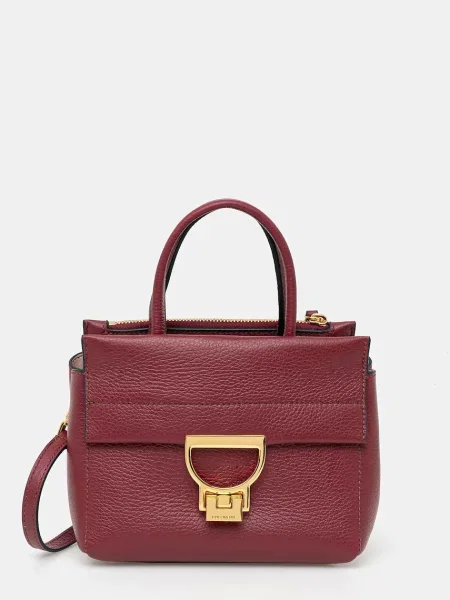 Torebka skórzana Coccinelle skórzana fioletowa