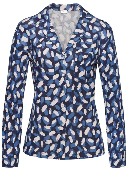 S.Oliver Bluză de noapte albastru / bleumarin alb